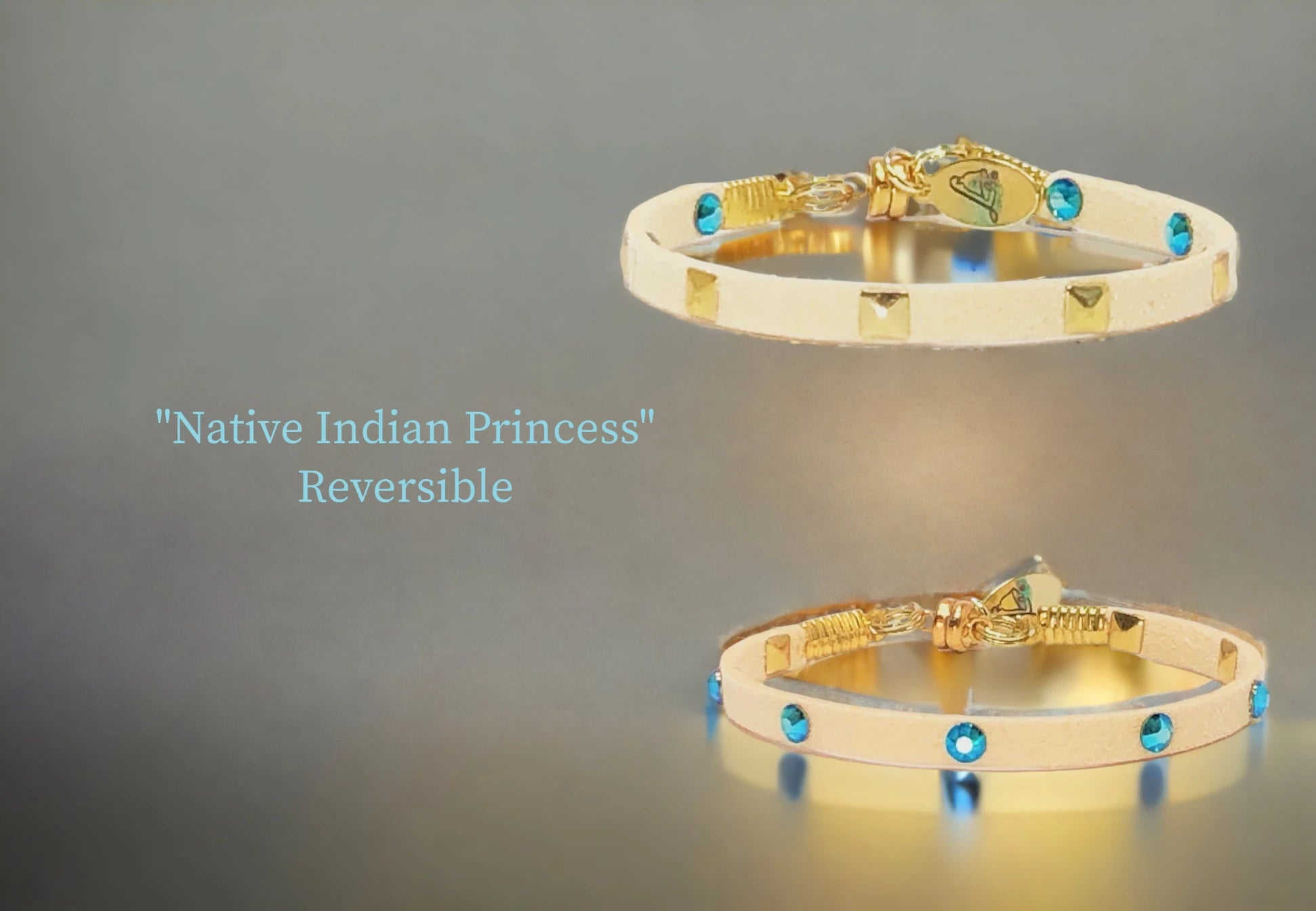 Native Indiam Rev. gold square studs on one side and Zircon flatback Austrian Crystal studs on the other side. $20.99