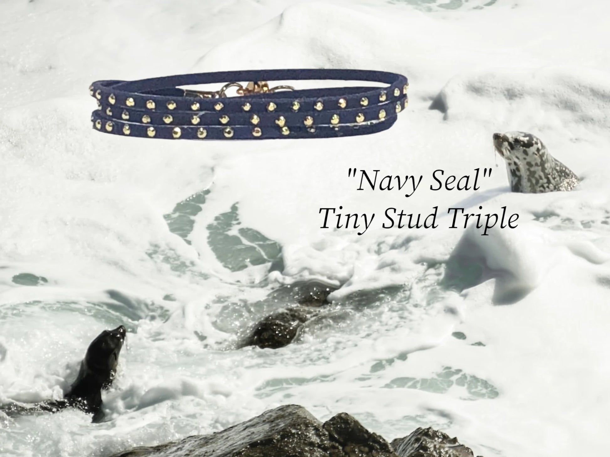 Navy Seal Tiny Gold Stud Triple. $16.99