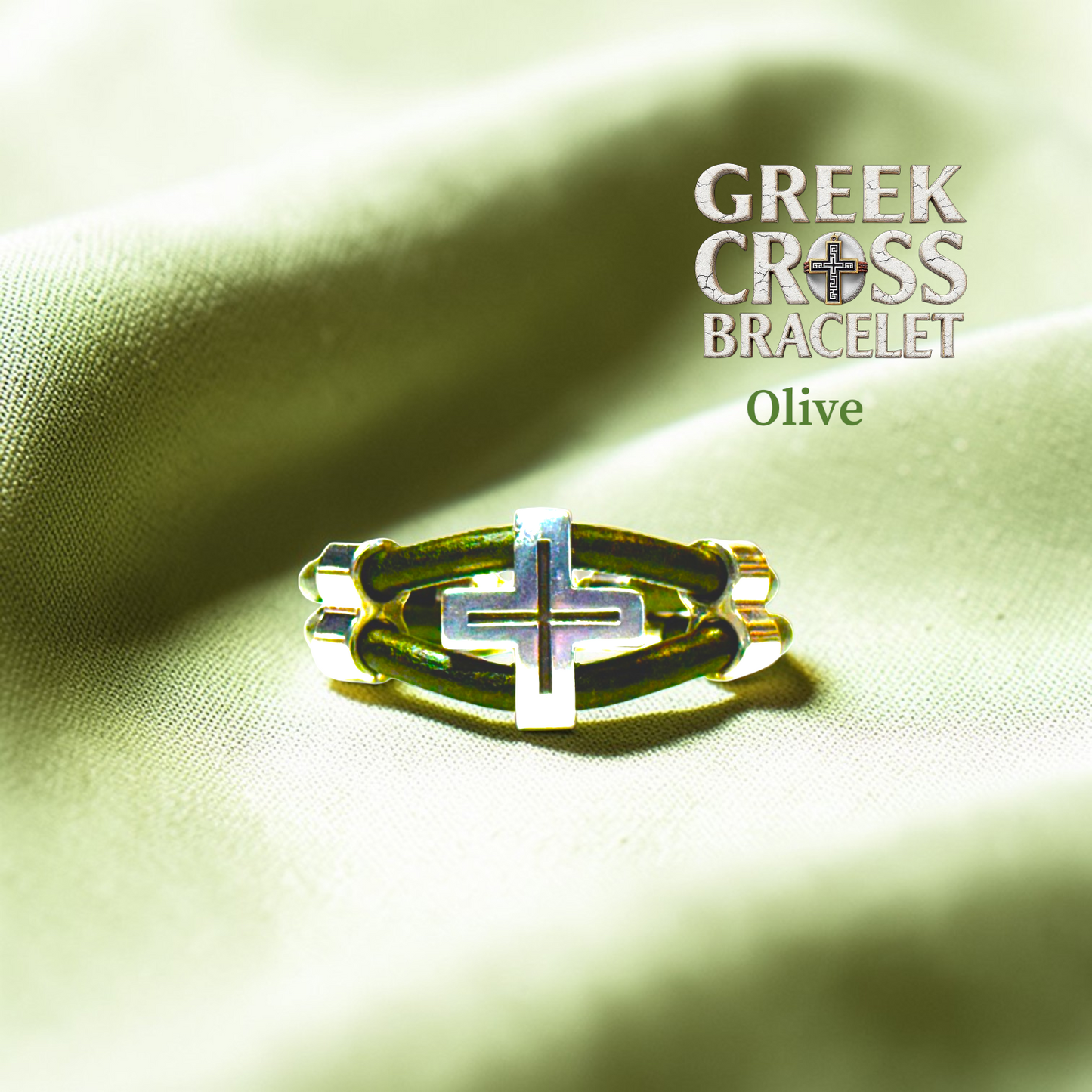Greek Cross Bracelet-Olive