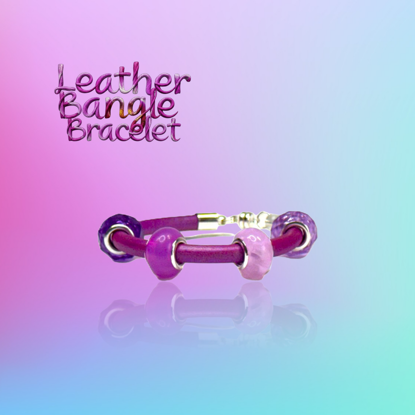 Leather Bangle – Orchid