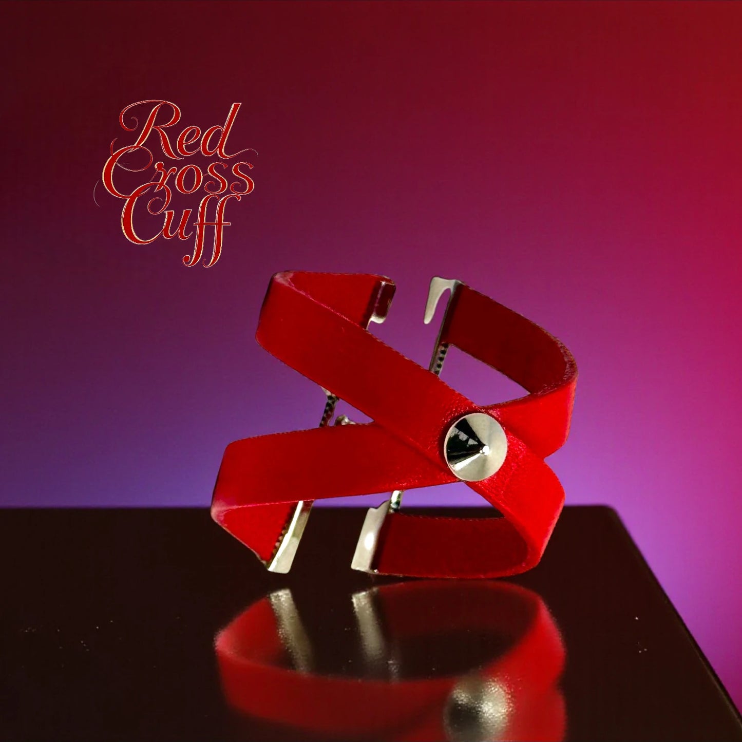 Red Criss Cross Cuff  Roman Leather Bracelet