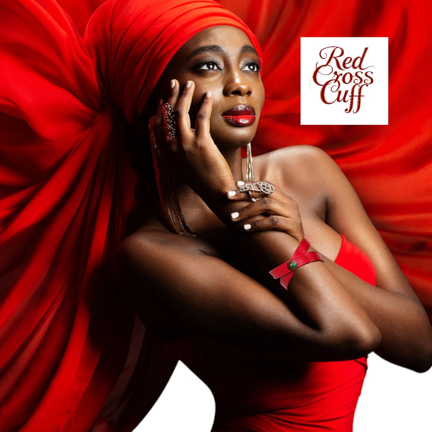 Red Criss Cross Cuff  Roman Leather Bracelet