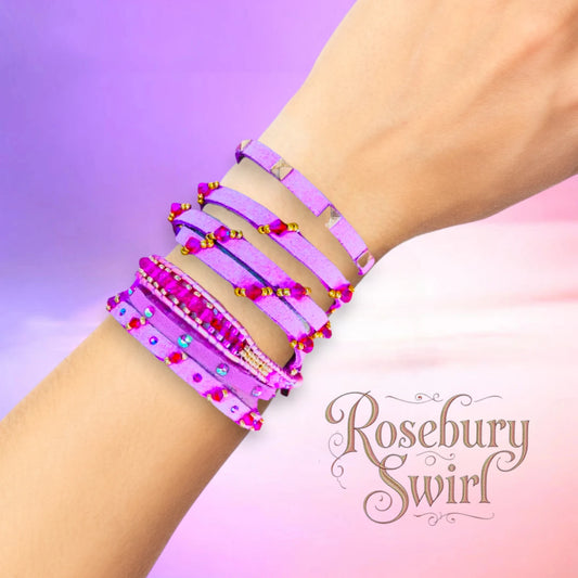 Rosebury Swirl Rose Suede Bracelet – Handcrafted by  Creations By La Belle