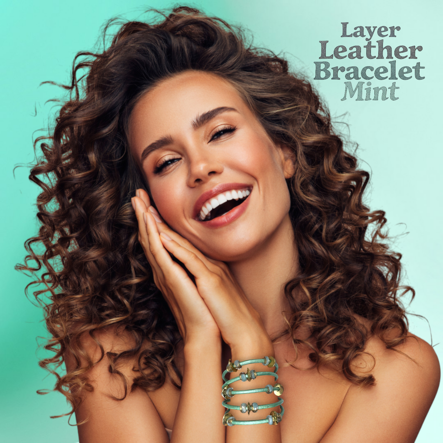 Layer Leather Bracelet-Mint