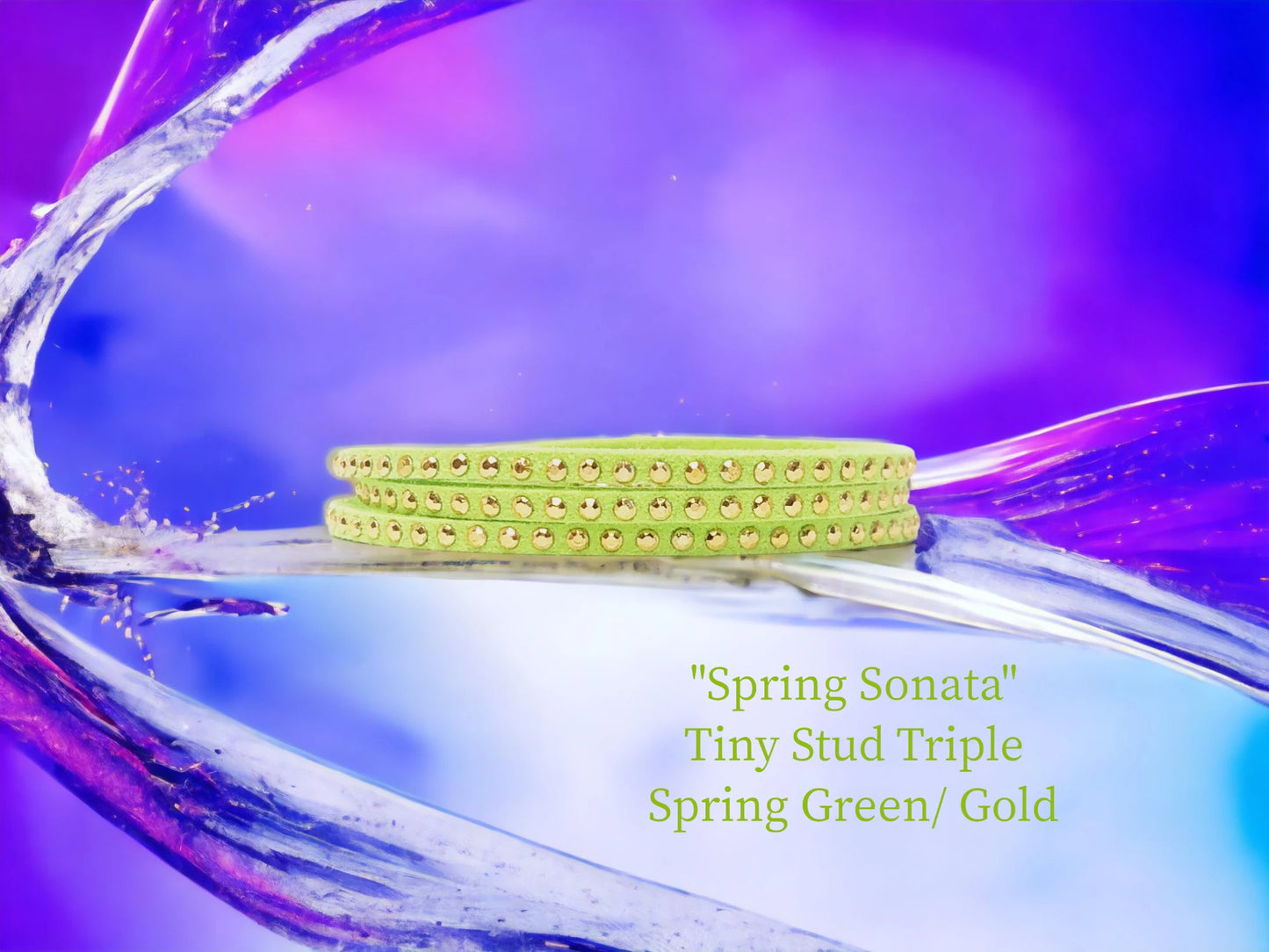 Tiny Stud Triple-Spring Green /Gold $16.99