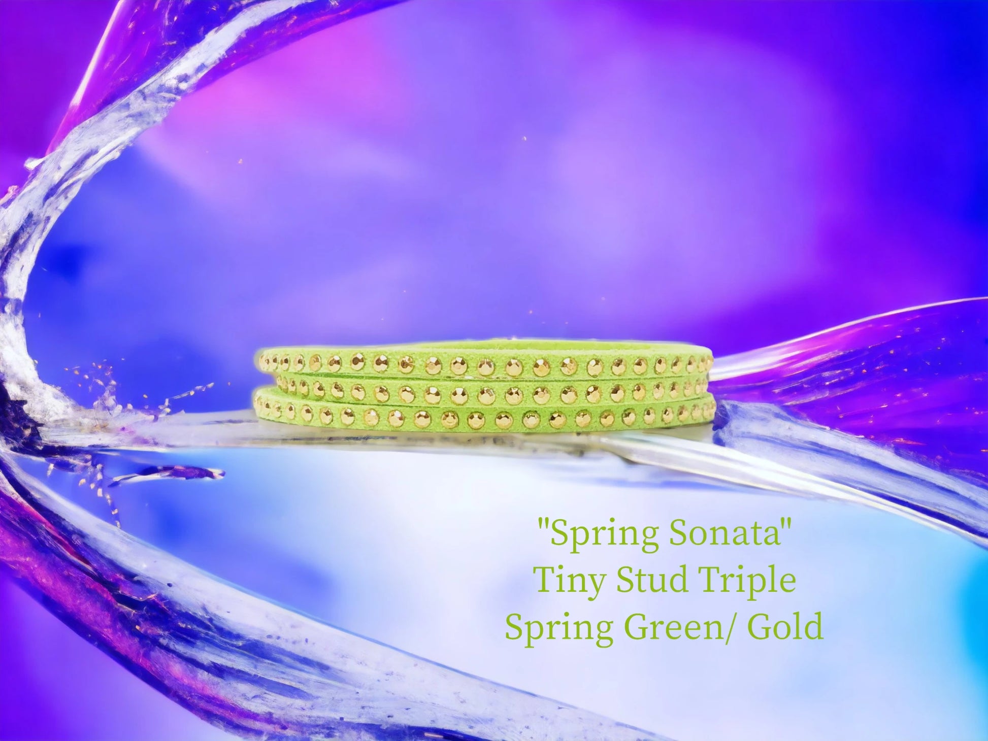 Tiny Stud Triple-Spring Green /Gold $16.99