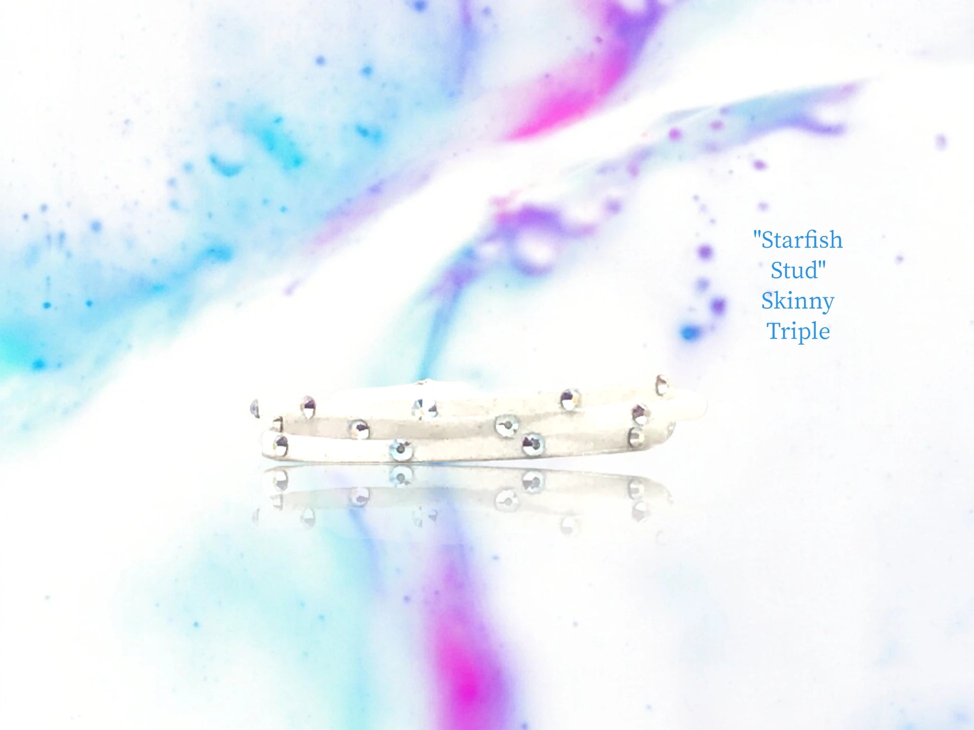 Skinny Triple- w/ Bright Austrian Crystal Studs $20.99