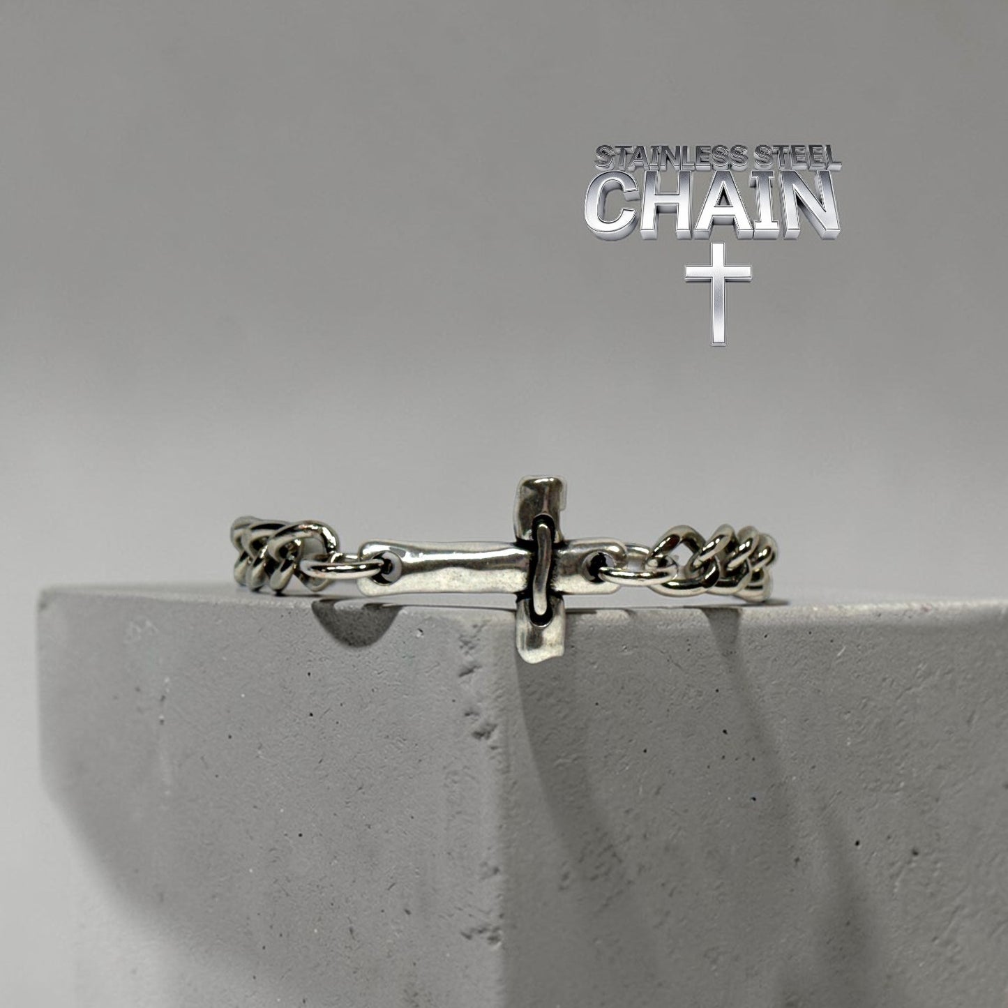 Men's Cross Stainless Steel Bracelet