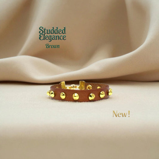 Studded Elegance Leather Bracelets