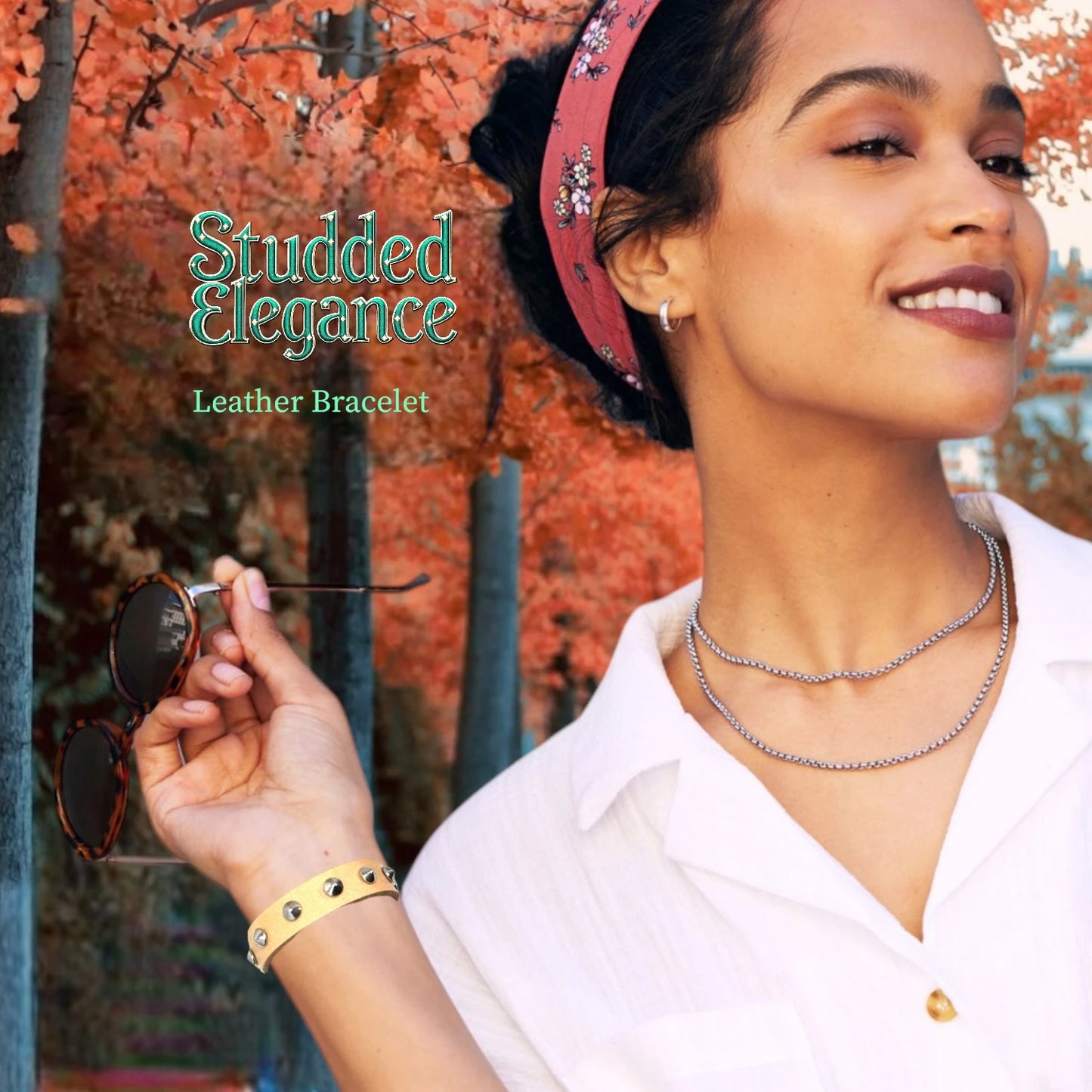 Studded Elegance Leather Bracelets