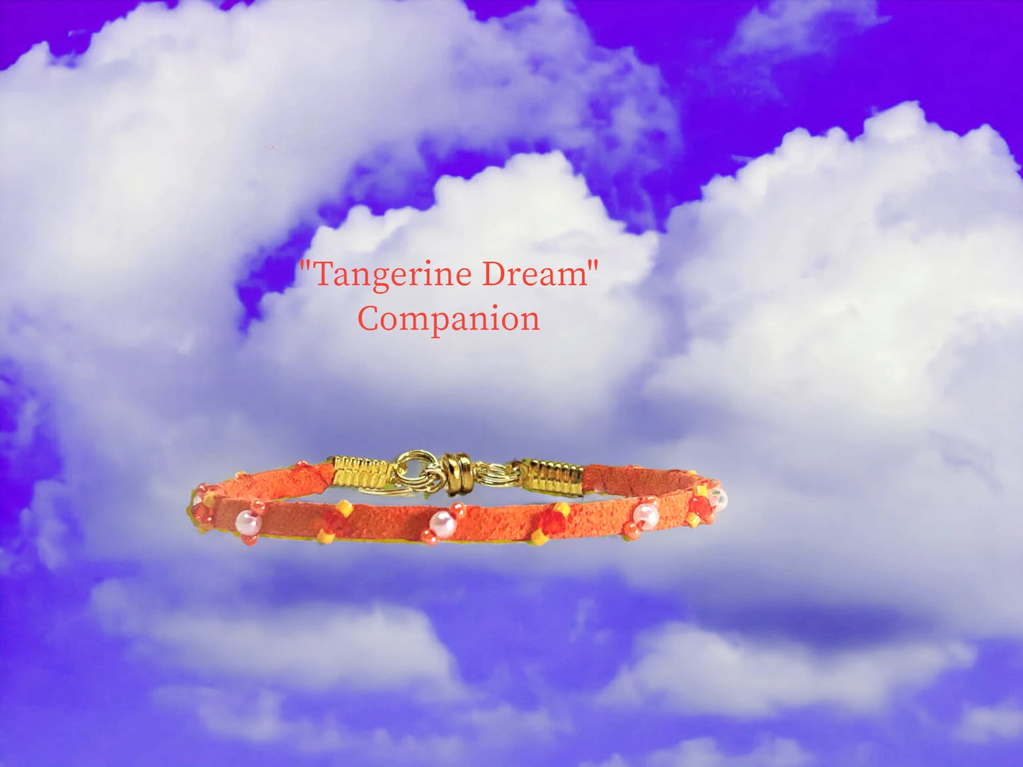 Tangerine Dream single wrap companion with cascading Pearls, Austrian Crystals and Czech beads $26.99