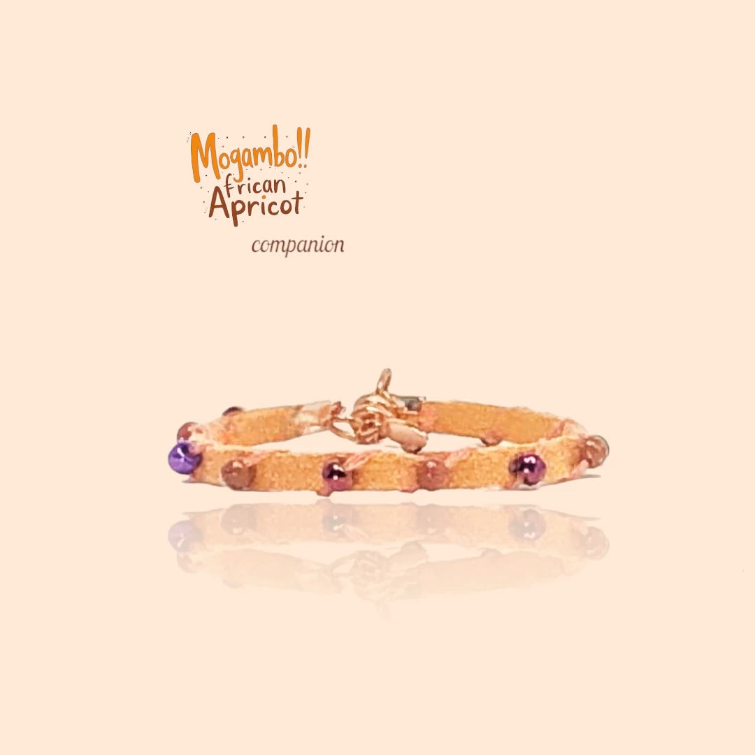 African Beads- Mogambo Bracelets – Handmade Boho Chic Wrap Bracelet"AFRICAN APRICOT"