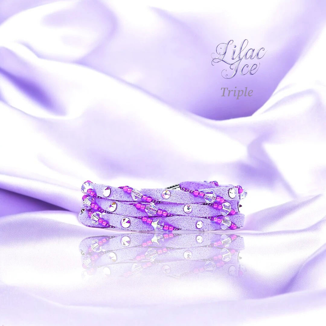 Lilac Ice Faux Suede Bracelet – Stylish and Comfortable Wrap Bracelet