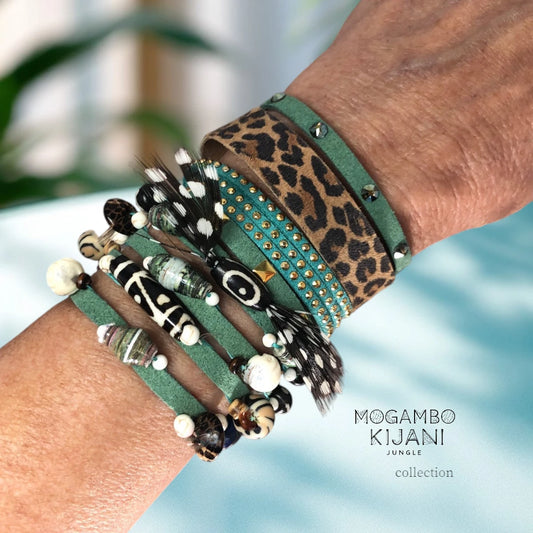 African Beads Mogambo Bracelets – Handmade Boho Chic Wrap Bracelet"KIJANI JUNGLE"