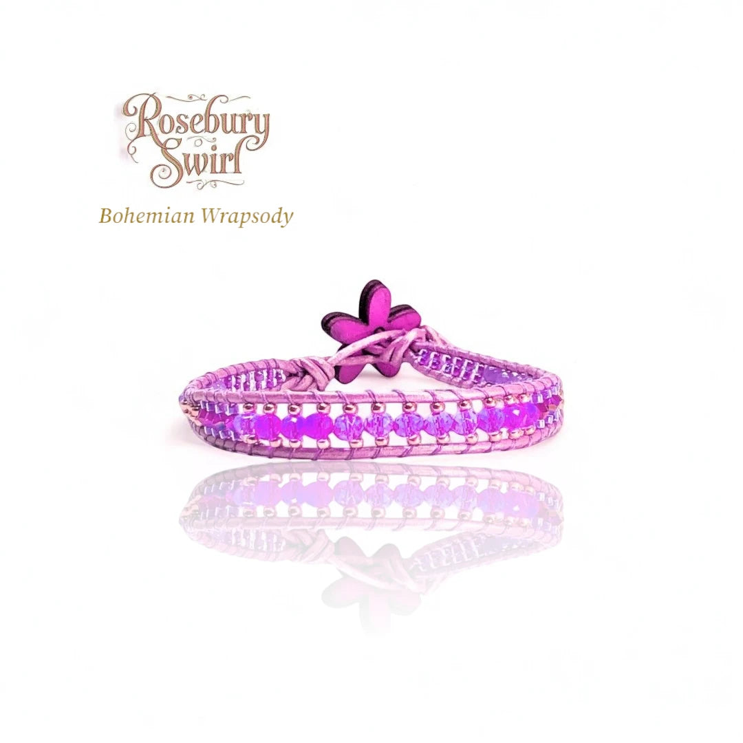 Rosebury Swirl Rose Suede Bracelet – Handcrafted by  Creations By La Belle