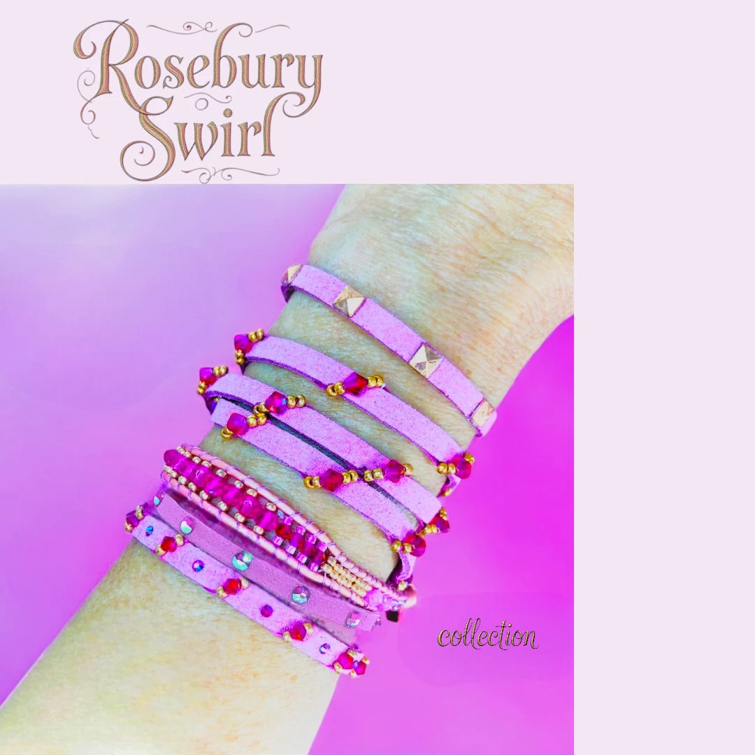 Rosebury Swirl Rose Suede Bracelet – Handcrafted by  Creations By La Belle
