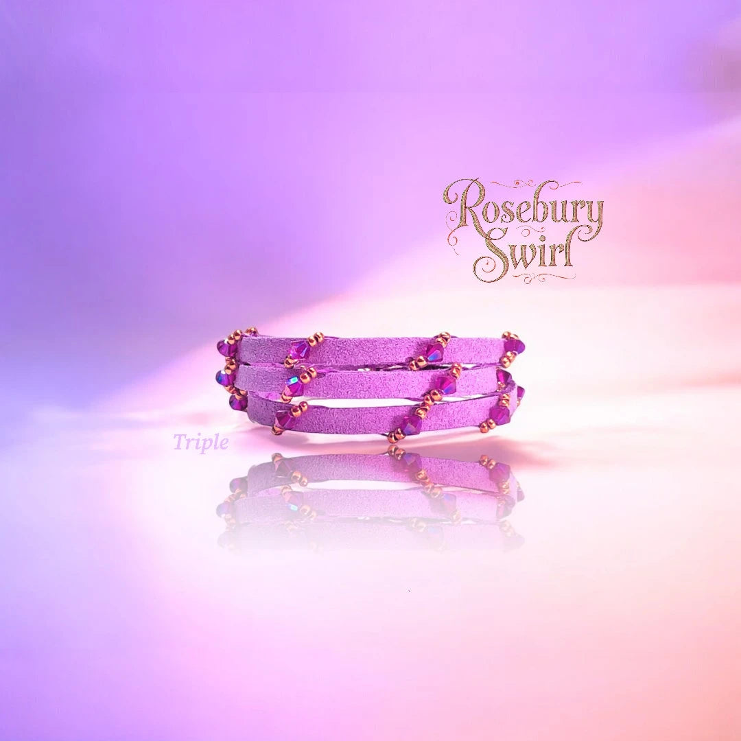 Rosebury Swirl Rose Suede Bracelet – Handcrafted by  Creations By La Belle