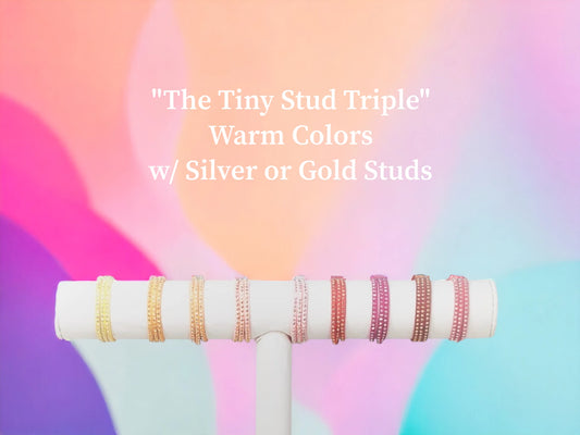 The Tiny Stud Triple Wrap Yellows,Oranges Pinks