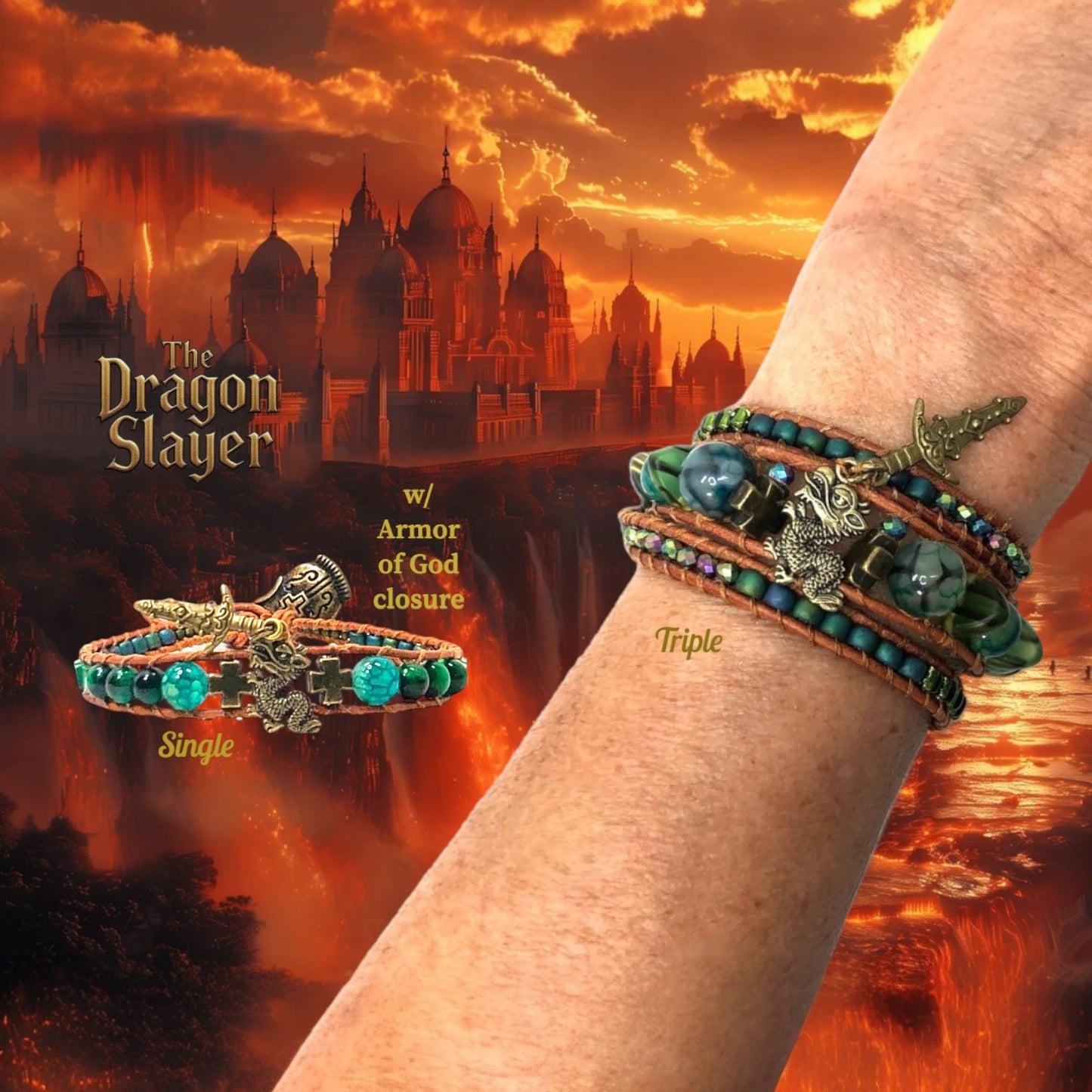 "DRAGON SLAYER"Bohemian Wrap Bracelet – Unique Handcrafted Jewelry