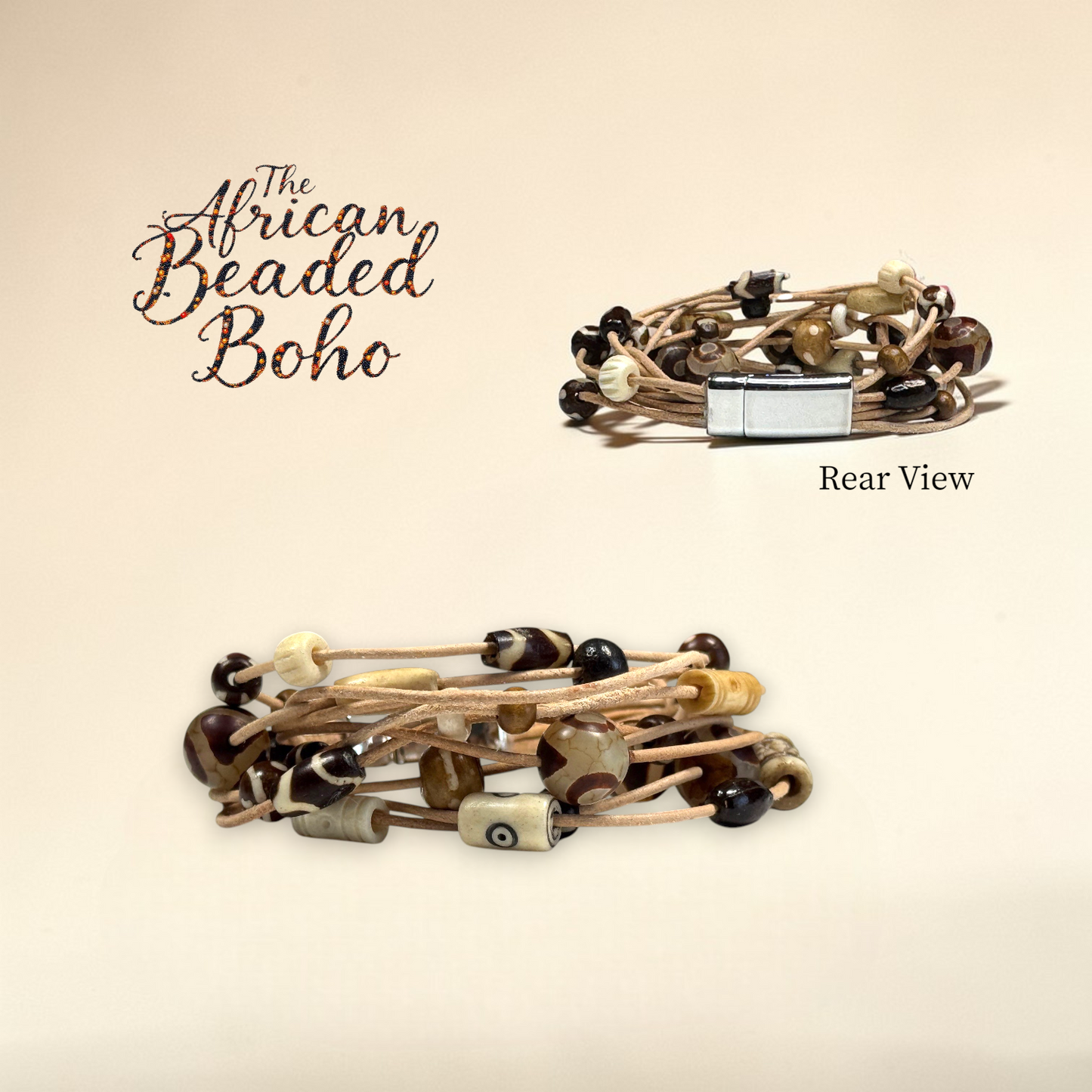 African Beaded Boho-Natural