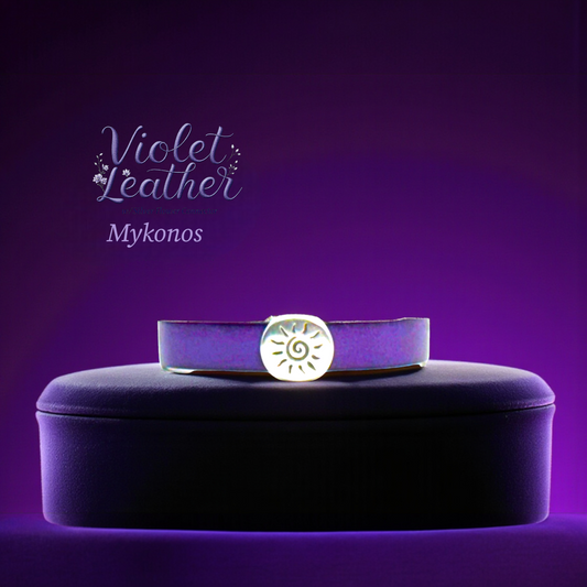 Violet Leather w/ Mykonos Slider Bracelet