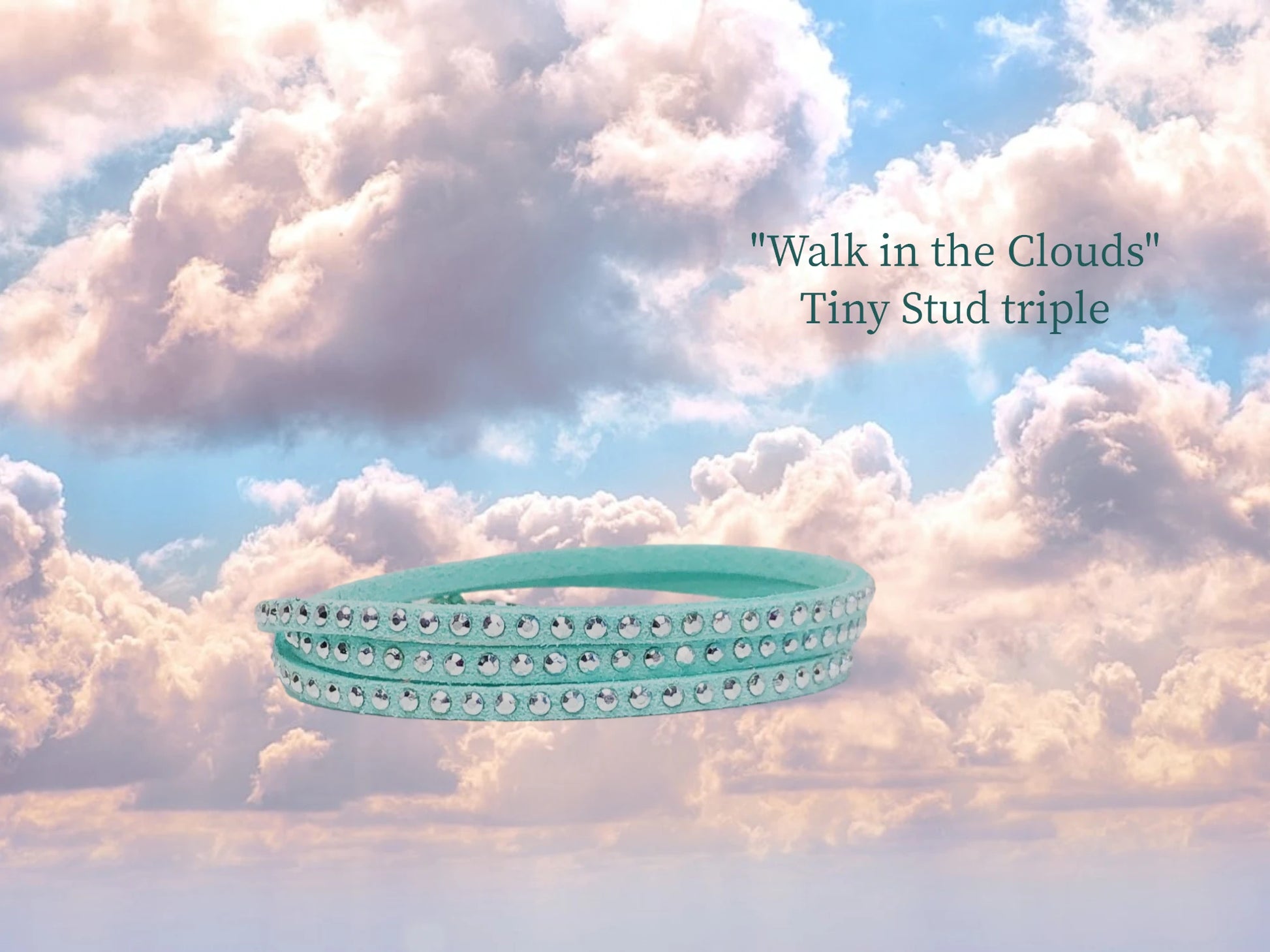 Walk in the Clouds Tiny Stud Triple Wrap. Turquoise/Silver $16.99