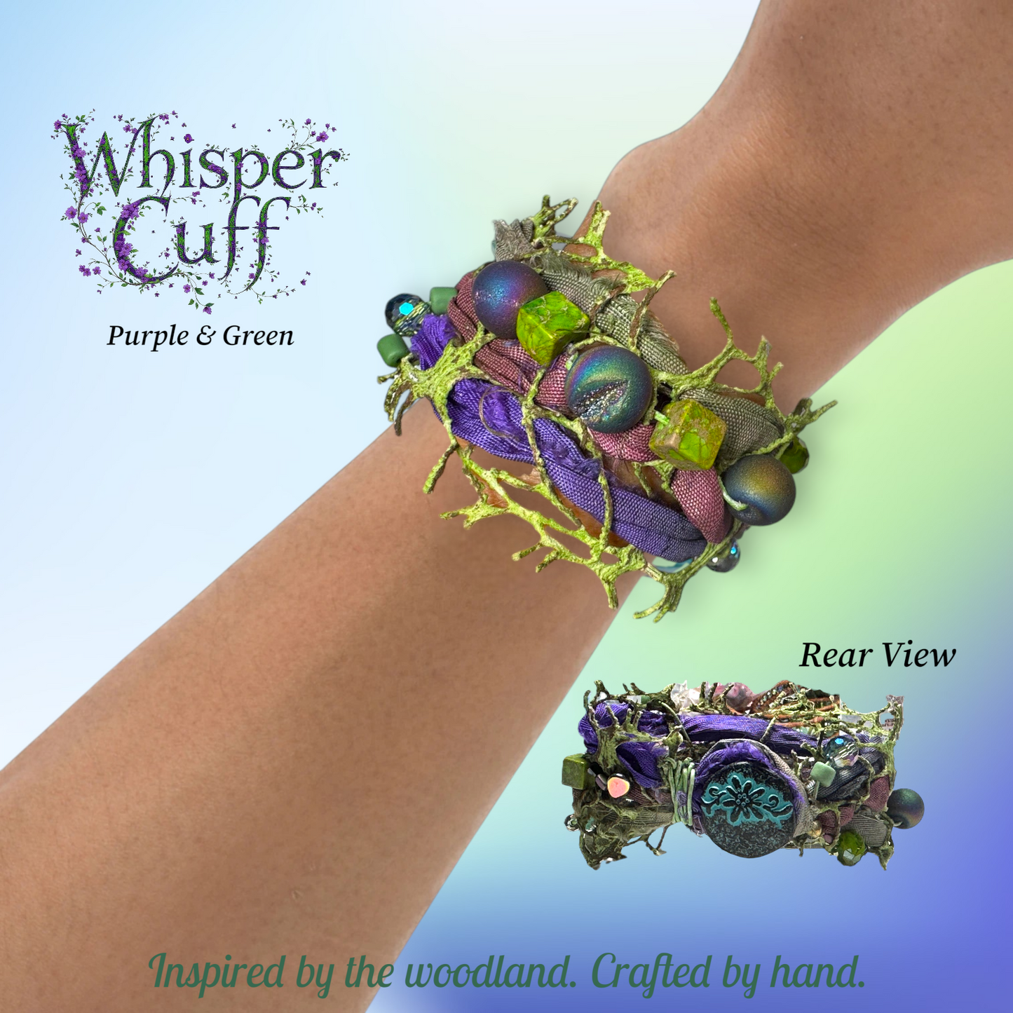 Whisper Cuff Purple and Green