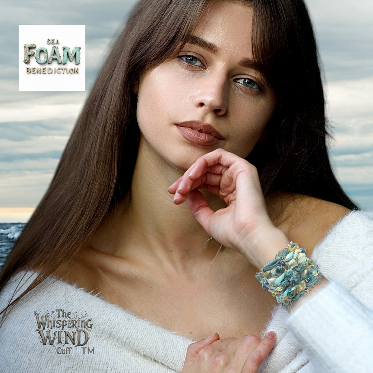 Whispering Wind Cuff-Sea Foam Benediction