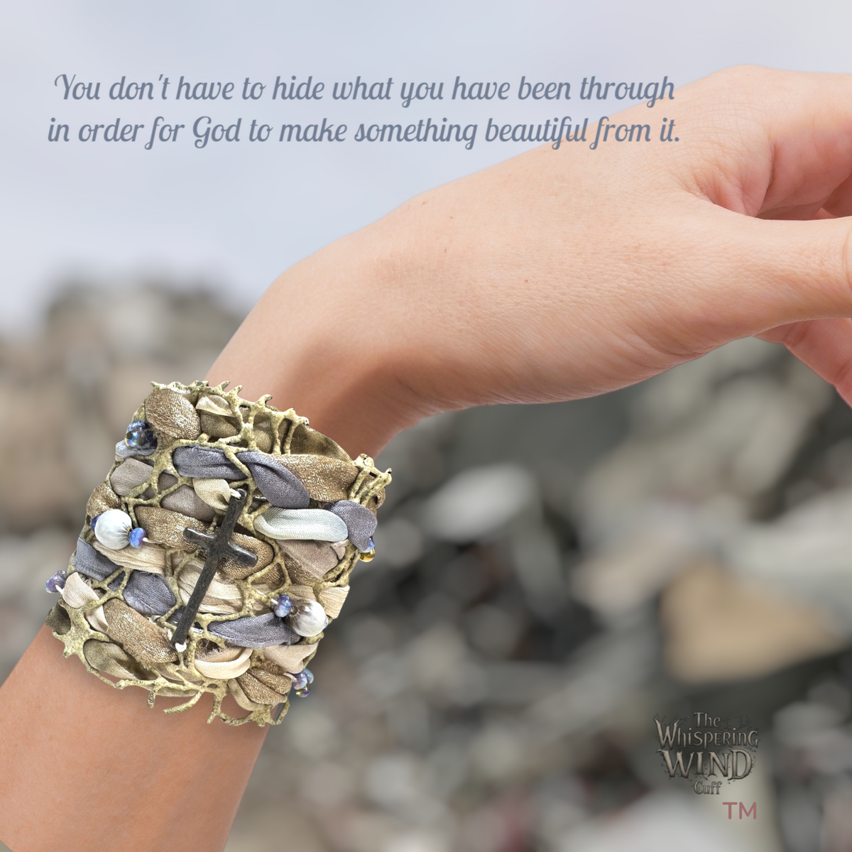 The Wreckage and the Whisper™ A Whispering Wind Cuff — One-of-a-Kind