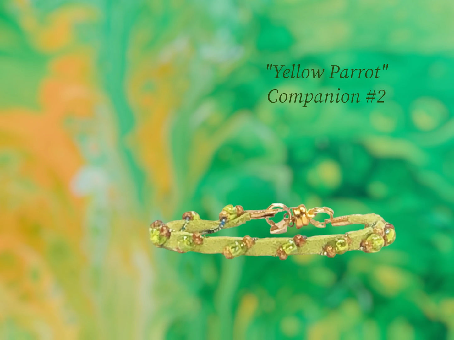 Yellow Parrot Companion w/ cascading Czech beads. $19.99