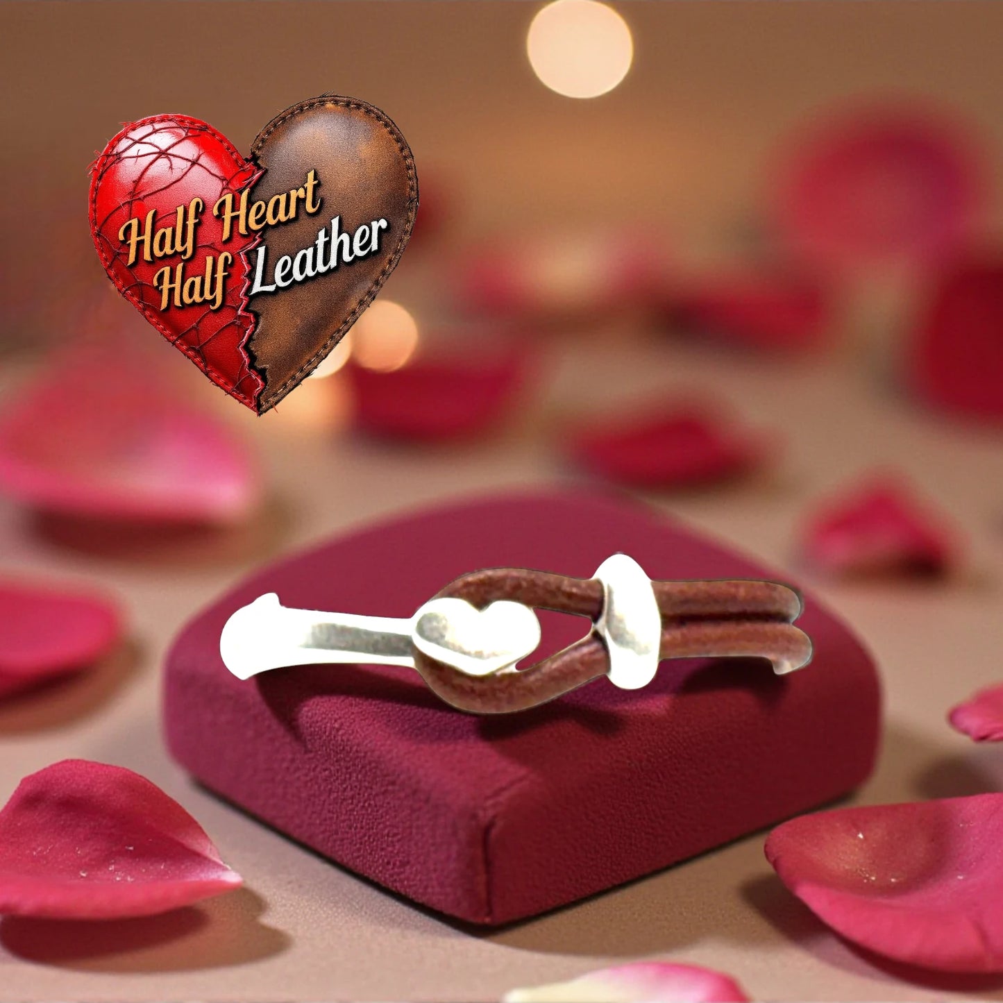 Half Heart and Half Leather Bracelet